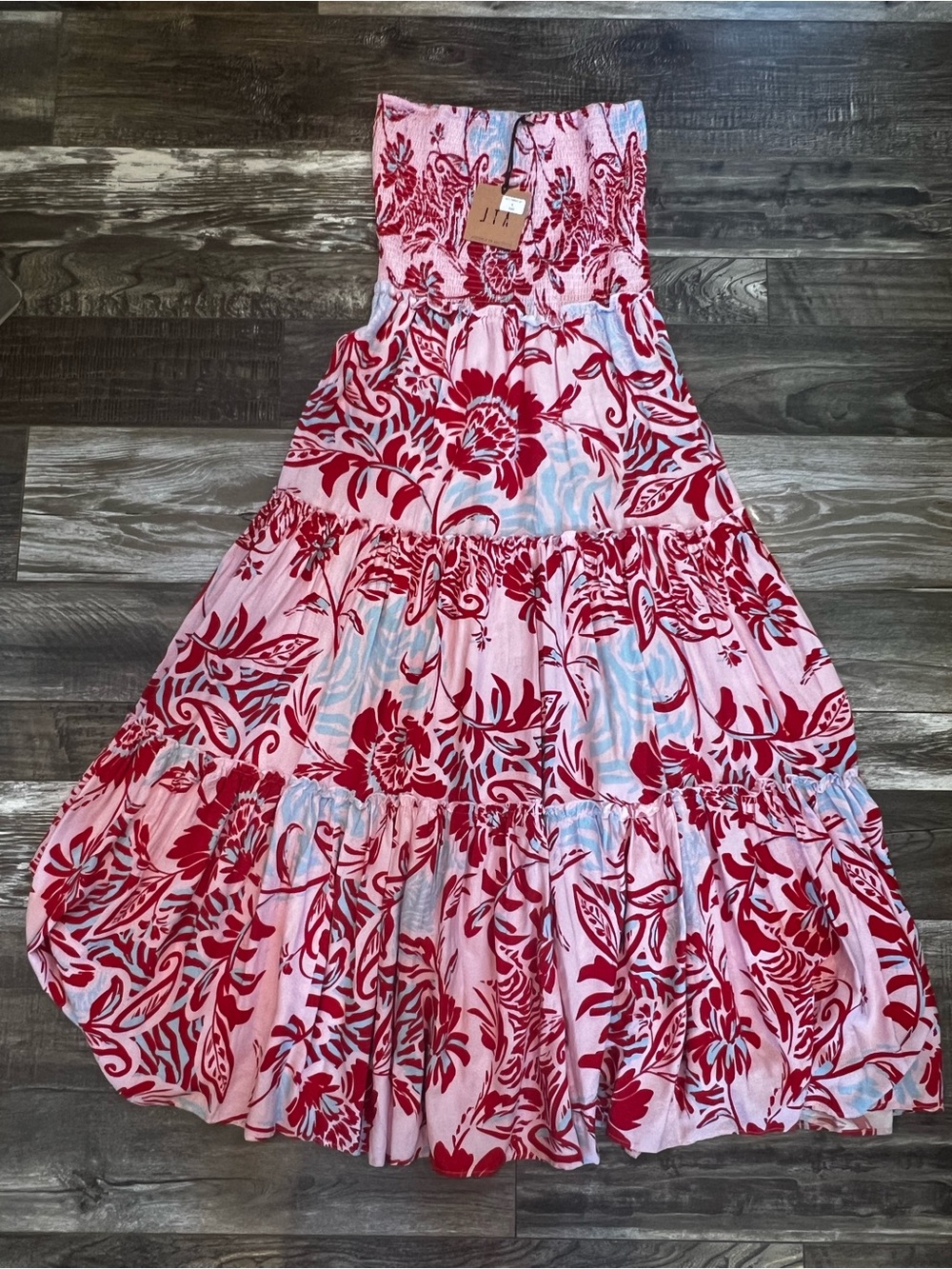 Anthropologie Abel the Label Strapless Maxi Dress Floral Size L